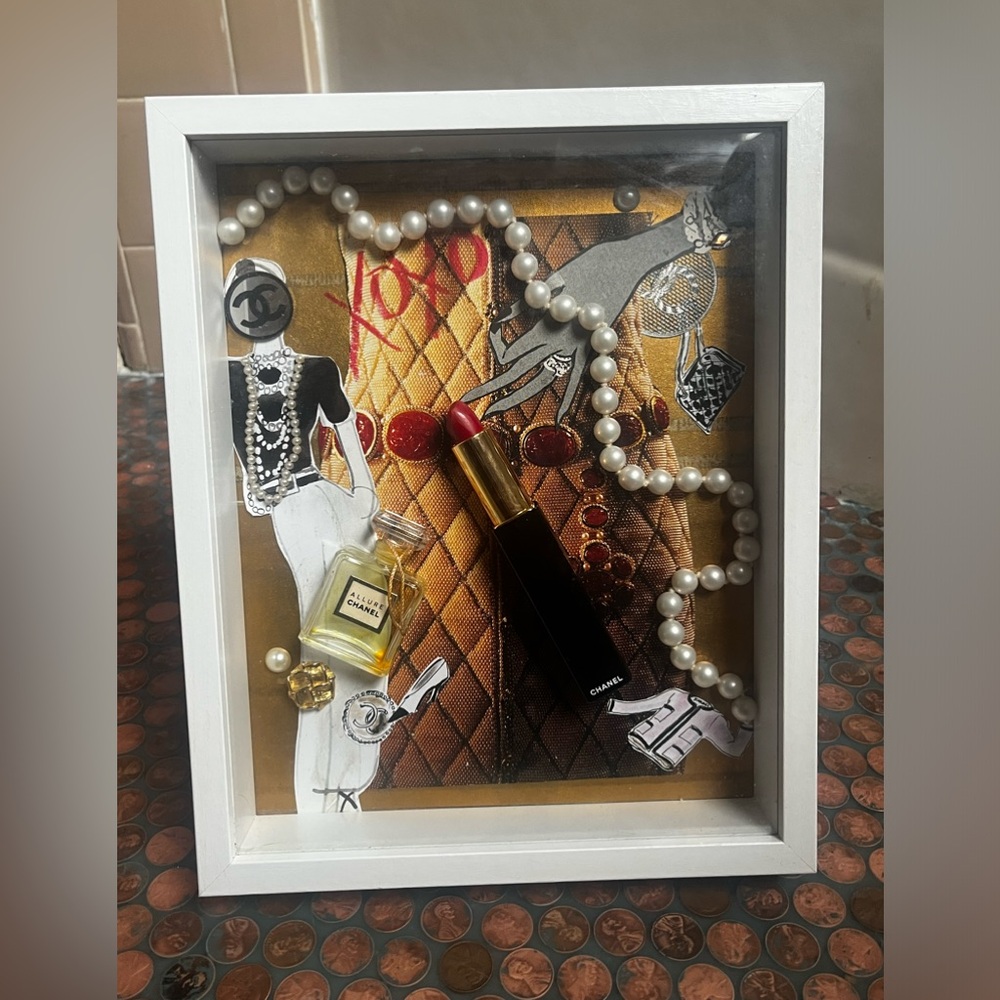 Handmade CHANEL Beauty Shadowbox Wall Art